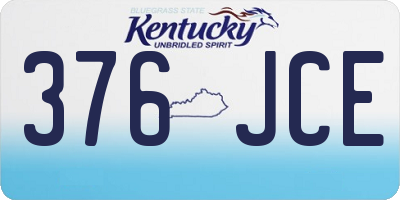 KY license plate 376JCE