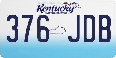 KY license plate 376JDB