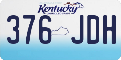 KY license plate 376JDH