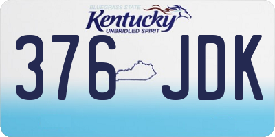 KY license plate 376JDK