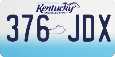 KY license plate 376JDX