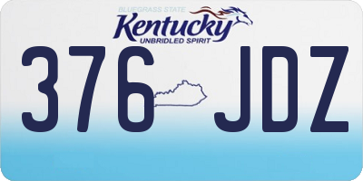 KY license plate 376JDZ