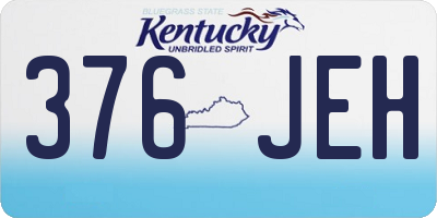 KY license plate 376JEH