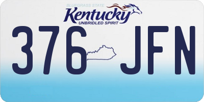 KY license plate 376JFN