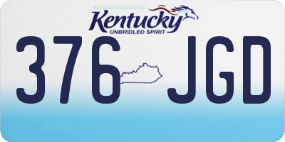 KY license plate 376JGD