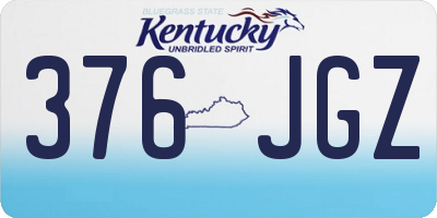 KY license plate 376JGZ