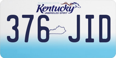 KY license plate 376JID