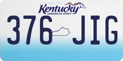 KY license plate 376JIG