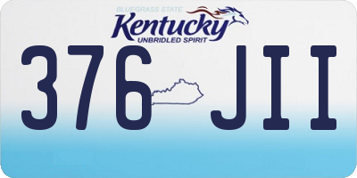 KY license plate 376JII