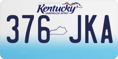 KY license plate 376JKA