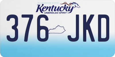 KY license plate 376JKD