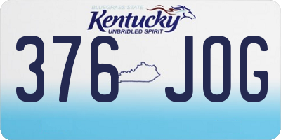 KY license plate 376JOG