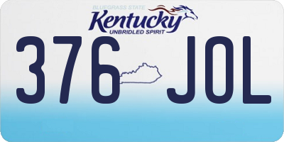 KY license plate 376JOL