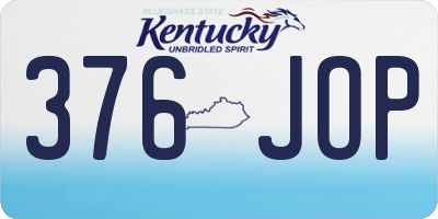 KY license plate 376JOP