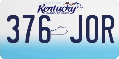 KY license plate 376JOR