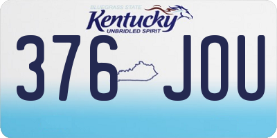 KY license plate 376JOU