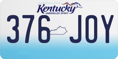 KY license plate 376JOY