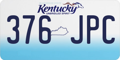 KY license plate 376JPC