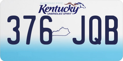 KY license plate 376JQB