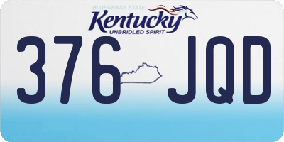 KY license plate 376JQD