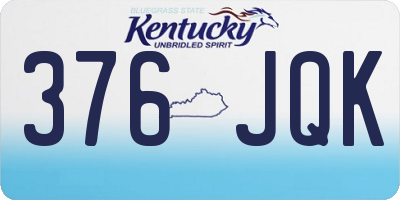 KY license plate 376JQK
