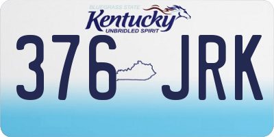 KY license plate 376JRK