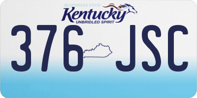 KY license plate 376JSC