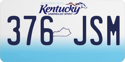KY license plate 376JSM