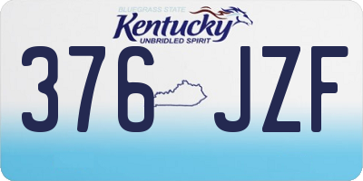 KY license plate 376JZF