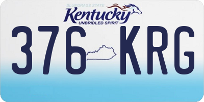 KY license plate 376KRG