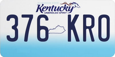 KY license plate 376KRO