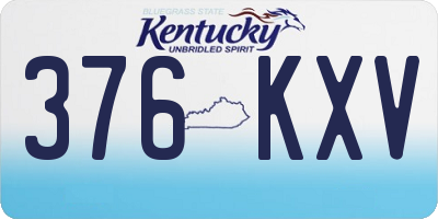 KY license plate 376KXV
