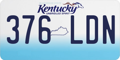 KY license plate 376LDN