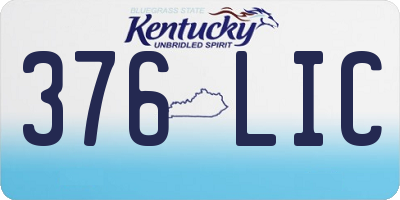 KY license plate 376LIC
