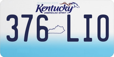 KY license plate 376LIO