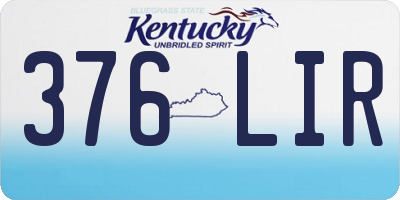 KY license plate 376LIR
