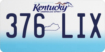 KY license plate 376LIX