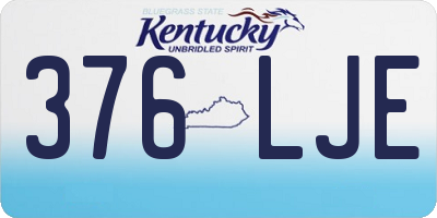 KY license plate 376LJE