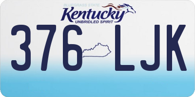 KY license plate 376LJK