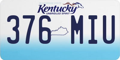 KY license plate 376MIU