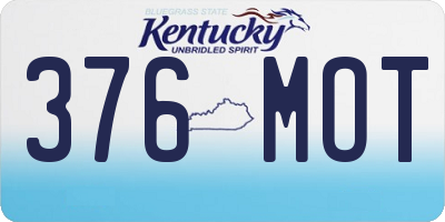 KY license plate 376MOT