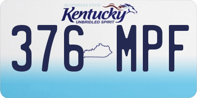 KY license plate 376MPF
