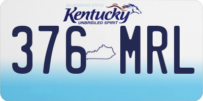 KY license plate 376MRL