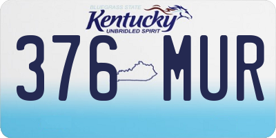 KY license plate 376MUR