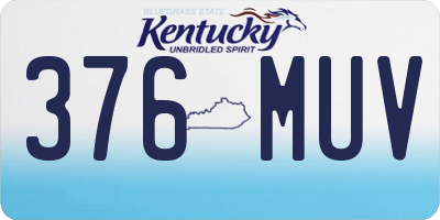 KY license plate 376MUV