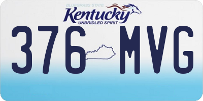 KY license plate 376MVG