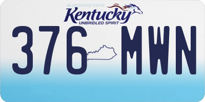 KY license plate 376MWN