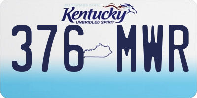 KY license plate 376MWR