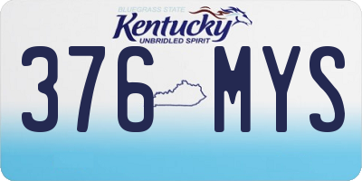 KY license plate 376MYS