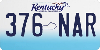 KY license plate 376NAR